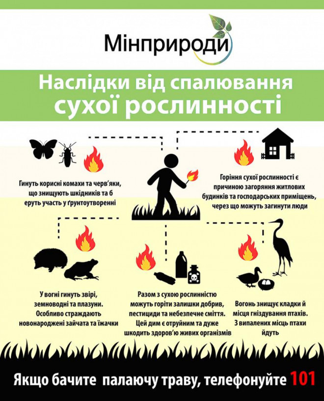 Не спалюйте суху рослинність і будте вкрай обережними з вогнем поблизу лісових масивів та житлових будинків