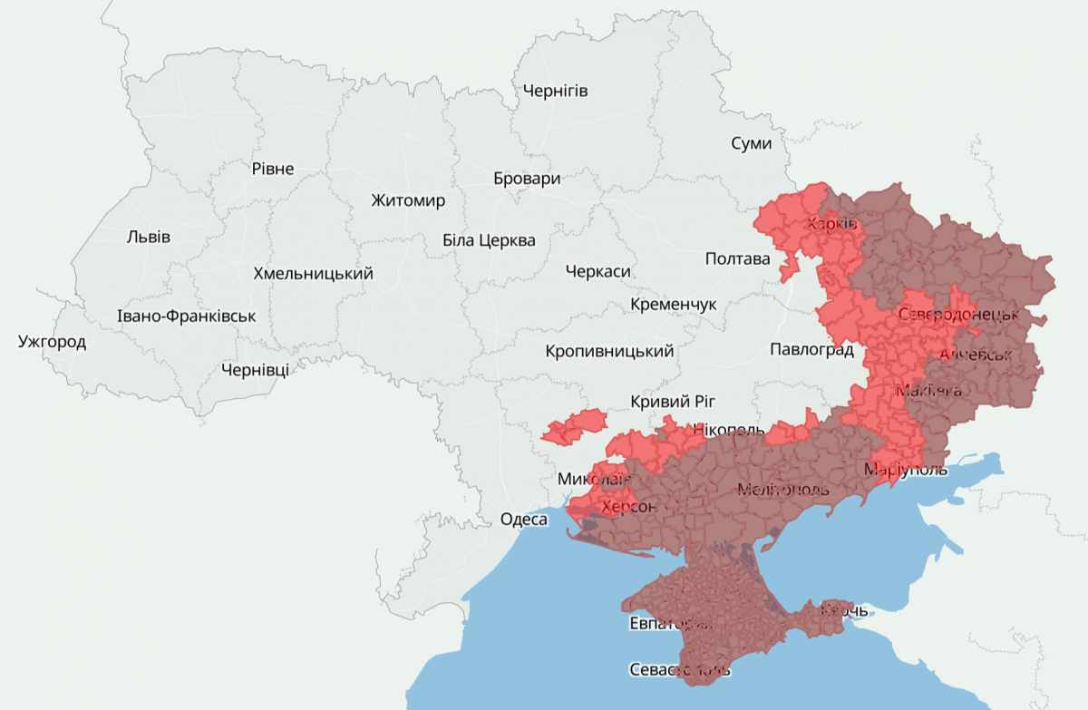 Оновлено актуальний перелік громад в зонах бойових дій, на ТОТ та тих, що в оточенні