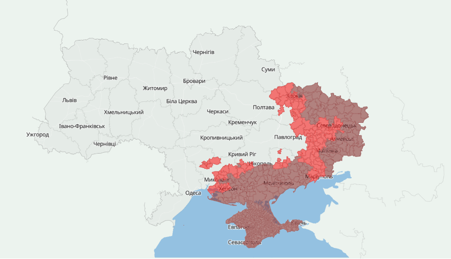 Оновлено актуальний перелік громад у районах бойових дій, на ТОТ та тих, що в оточенні