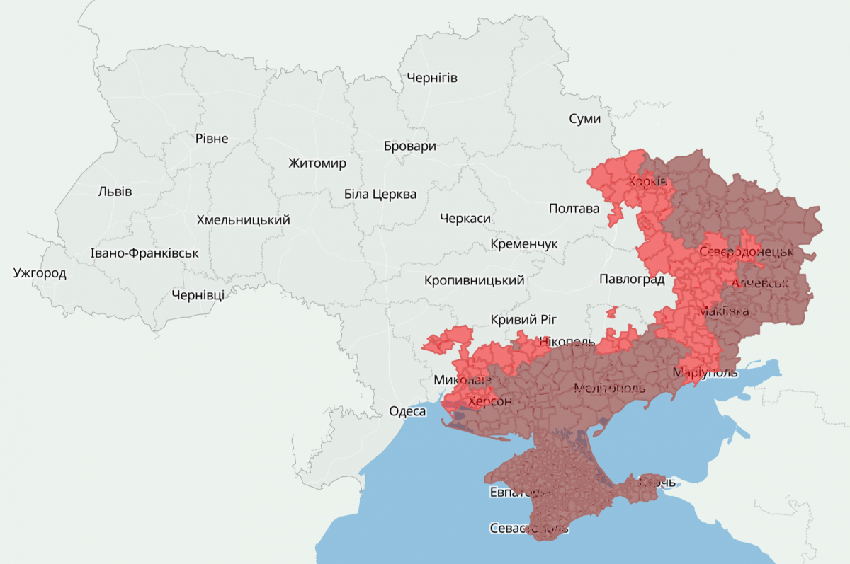 Оновлено актуальний перелік громад у районах бойових дій, на ТОТ та тих, що в оточенні