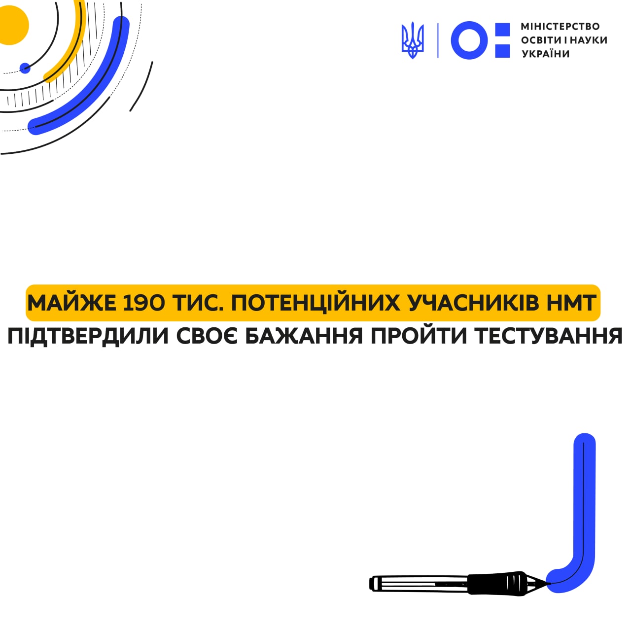Вступ-2022: майже 190 тис. потенційних учасників НМТ підтвердили намір пройти тестування