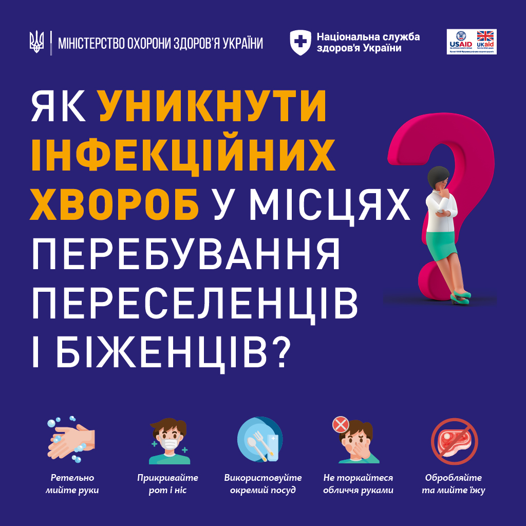 Як уникнути інфекційних хвороб у місцях перебування переселенців і біженців?