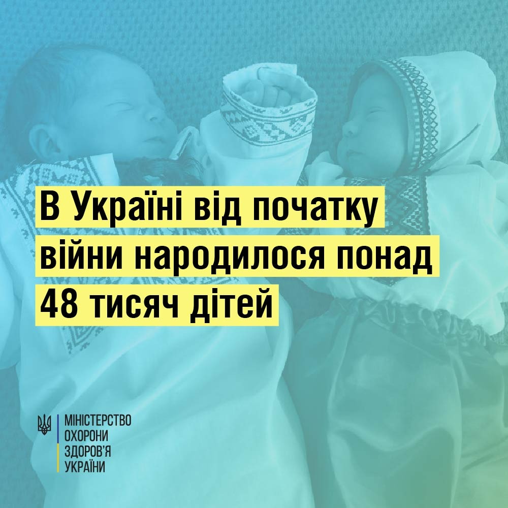 В Україні від початку війни народилося понад 48 тисяч дітей