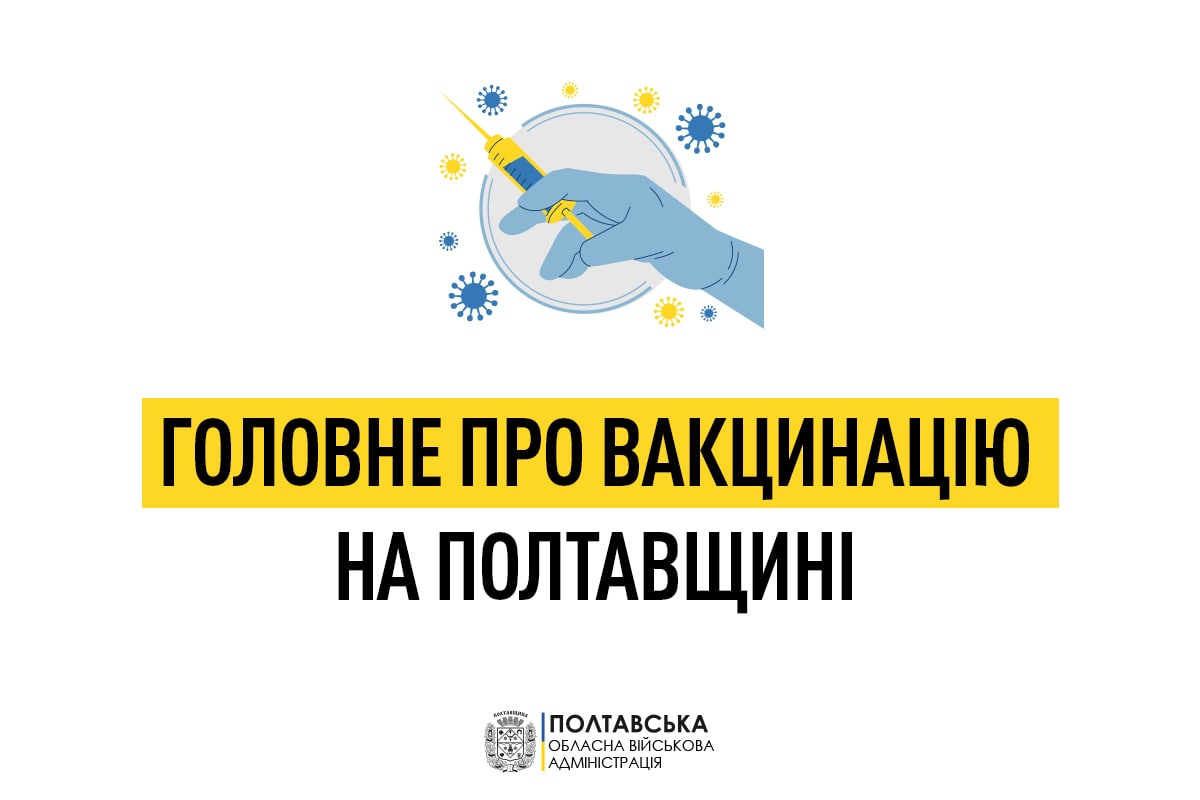 Вакцинація від коронавірусу на Полтавщині продовжується у пунктах щеплень