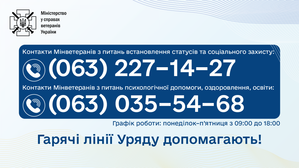 Гарячі лінії Уряду допомагають. Мінветеранів